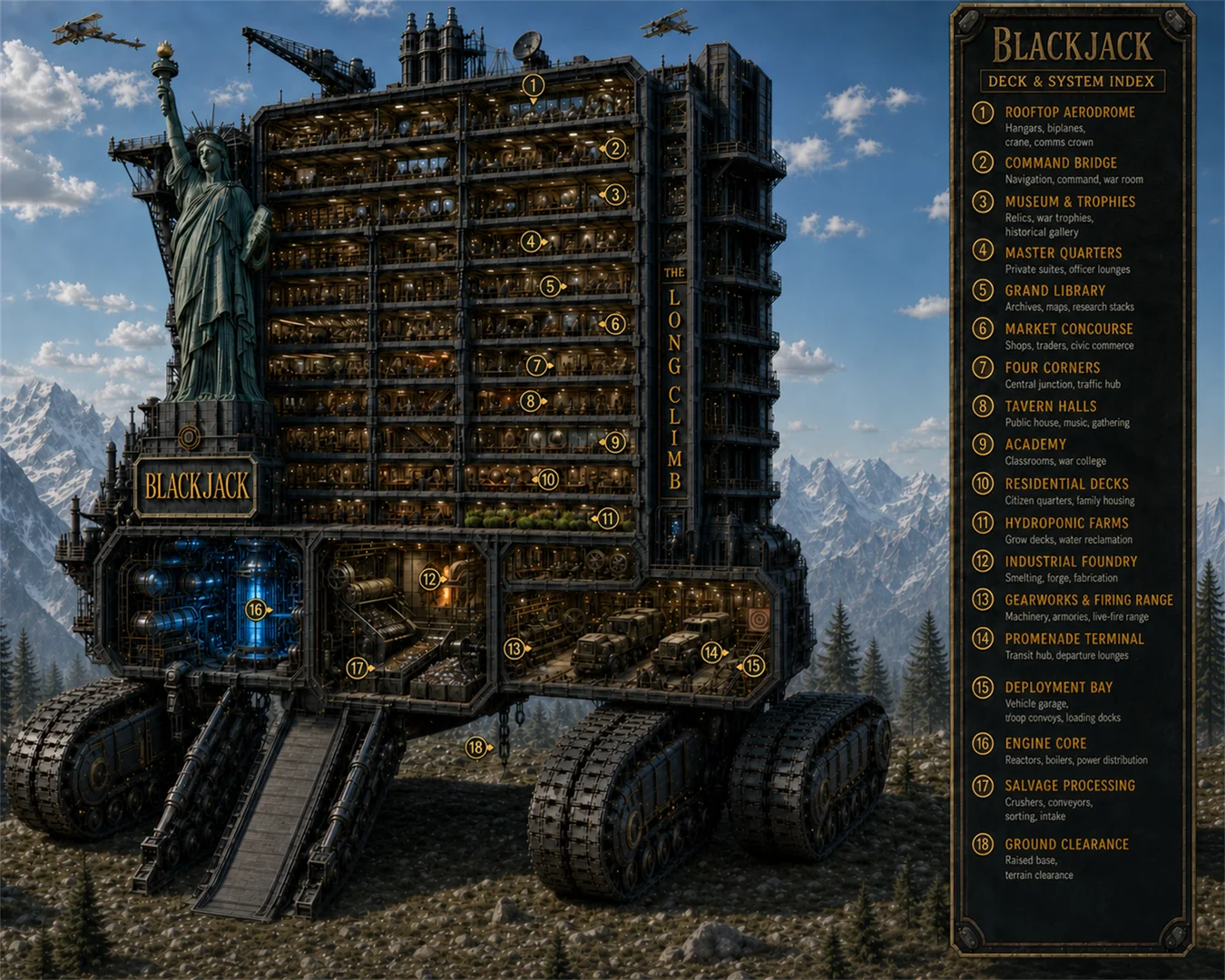 Blackjack Strider Four Side Tracks Index Panel 4K — Blackjack